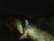 Person Hiking at night