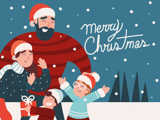 Poster - merry christmas greeting card