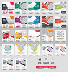 Wall Mural - digital marketing social media post template bundle set. digital marketing social media post templat