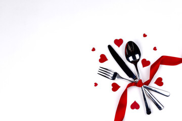 Sticker - Cutlery set and hearts