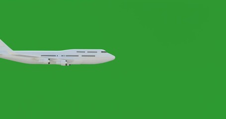 Poster - 
4k Resolution Video: White Jet Passengers Airplane Different Flying on Green Screen Chroma Key