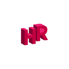 Wall Mural - HR abstract logo. Human Resources 3D icon