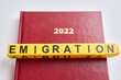 At the top of the 2022 business diary, the word emigration consists of letters. In 2022, emigration will continue