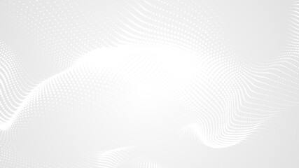 Dot white gray wave light technology texture background. Abstract big data digital concept. 3d rendering.