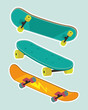 three skateboards sport