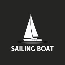 Sailing Boat Silhouette Logo In Editable Vector Format