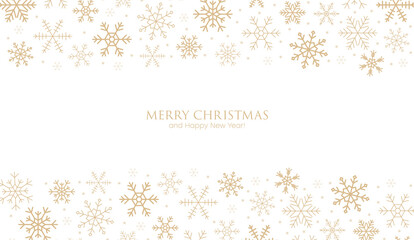 Aufkleber - Snowflakes border background for Christmas banner. New Year and Xmas greeting card design decorated of snowflake. Vector illustration.