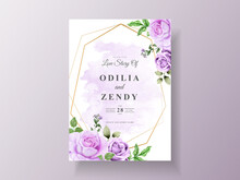 Beautiful Purple Flowers Wedding Invitation Template