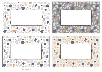 Wall Mural - rectangle terrazzo frame clipart set - transparent and solid