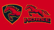 Horse Mascot Badge, Sports Emblem