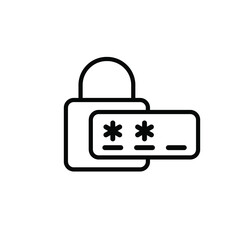 Canvas Print - password icon. login icon. vector illustration. pincode flat icon. cyber security black icon.