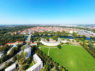 Wall Mural - Luftbild von Ingolstadt bei schönem Wetter