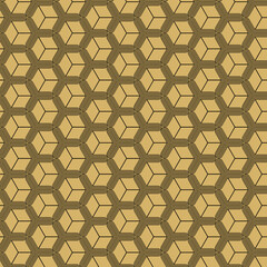Aufkleber - Background pattern seamless geometric line abstract gold luxury color vector. Christmas background seamless pattern with cube shapes.