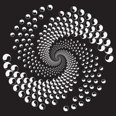 Wall Mural - Checkered Spiral Design Element. Vector image