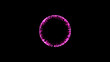 © lili - black minimalistic background with a pink circle in the center. round frame of lightning on black background
