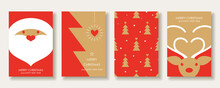 4 Christmas Card Set Heart And Christmas