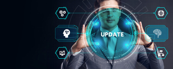 Business, Technology, Internet and network concept. Update software computer program upgrade.