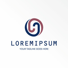 Poster - Letter or word H line font in circle block or Negative space image graphic icon logo design abstract concept vector stock. Can be used as a symbol related to initial.