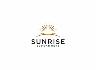 Wall Mural - sunrise logo on white background