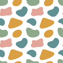 Wall Mural - blob shape organic in boho style, vector illustration seamless pattern. background from abstract mod