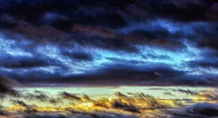 Wall Mural - A background of dark clouds before a storm