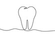 © chekman - Continuous line drawing of tooth. Tooth line icon. One line drawing background. Vector illustration. Tooth continuous line icon