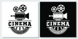 Vintage Film Cinema Movie Camera Retro Grunge Video Old Tape Reel Industry Production Logo Design