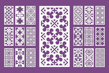 laser cut ornamental panel templates set 1:2. template for wedding invitation or greeting card. cabi