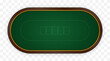 Poker table vector illustration. Isolated Poker or Black-Jack table with green carpet. Realistic casino online poker table element. Gambling room concept. Design vector illustration.