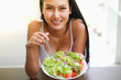 © u photostock - Portrait sexy asia woman with salad, healthy diet concept
