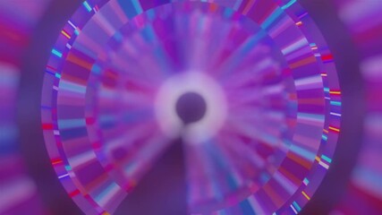 Poster - Futuristic portal with 3d render with blurry transition. Digital vibrant rotation of rings in stream of surging energy. Creative swirl with decorative contemporary design in constant motion.