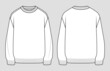 Oversized sweater. Unisex jumper. Vector technical sketch. Mockup template.