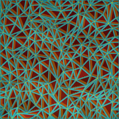 Fototapete - Colored triangular pattern in trendy style. Modern crystalline background. 3d rendering illustration