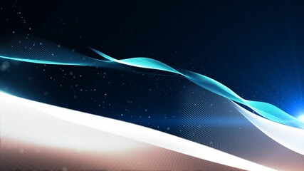 Poster - Blue creative abstract technology background. Futuristic digital data flow. Seamless loop.