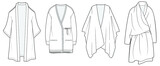 Fototapeta  - set of dressing gown fashion flat sketch vector illustration