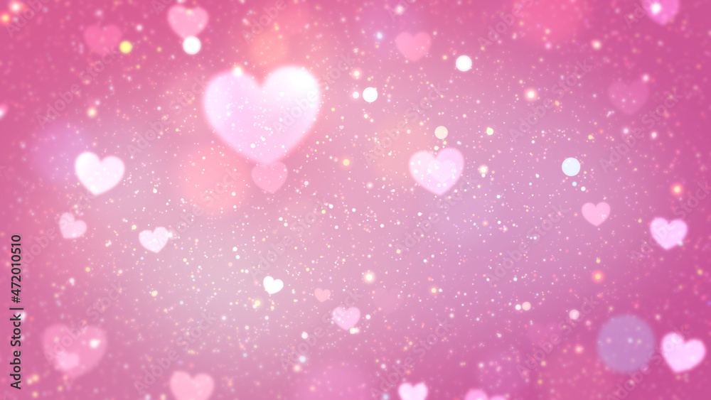 ピンクのハートのキラキラ背景 Stock Illustration | Adobe Stock