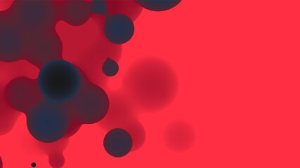 Poster - abstract 3d fluid metaball shape with colorful balls. synthwave liquid pastel organic droplets with 