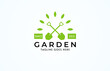 Shovel logo design, simple green shovel logo inspiration, usable for gardening and business logo design, flat design logo template, vector illustration