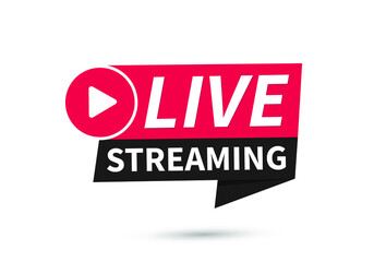 Aufkleber - Live streaming. Internet broadcast. Live webinar button. Vector illustration. Web design. Online concept. Stock image. EPS 10.