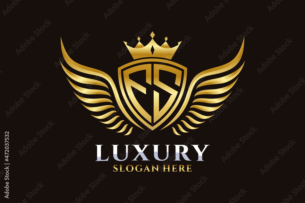 Luxury royal wing Letter FS crest Gold color Logo vector, Victory logo ...