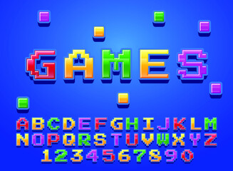 Sticker - funny cartoon 3d colorful game pixels text effect