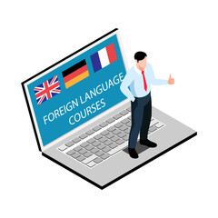 Sticker - Laptop Language Course Composition