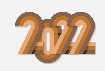 Poster - happy new year 2022 with retro theme. happy new year text with shadow effect.
