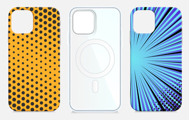 Poster - smartphone cases set. accessories for mobile phone isolated on white background. stock vector illustration