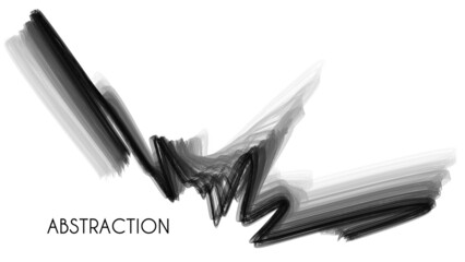 Poster - Black and white stylized splash of thin lines. Vector graphics