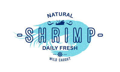 Poster - Shrimp abstract label design, seafood logo template