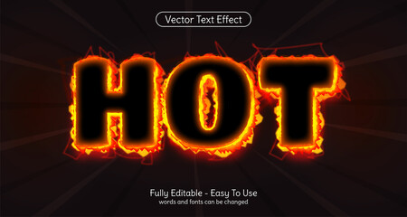 Leinwandbilder - Creative 3d text Hot editable fire style effect template