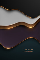Abstract color layers with golden edges