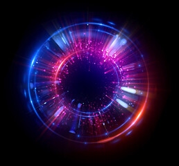 Wall Mural - Vivid abstract background. Beautiful swirl trail effect frame.  .Mystical portal. Bright sphere lens. Rotating lines. Glow ring. .Magic  ball. Led spiral. Glint lines. Focus place. Illusory flash.