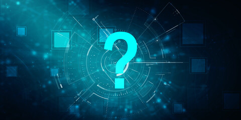 Poster - 2d illustration question mark background